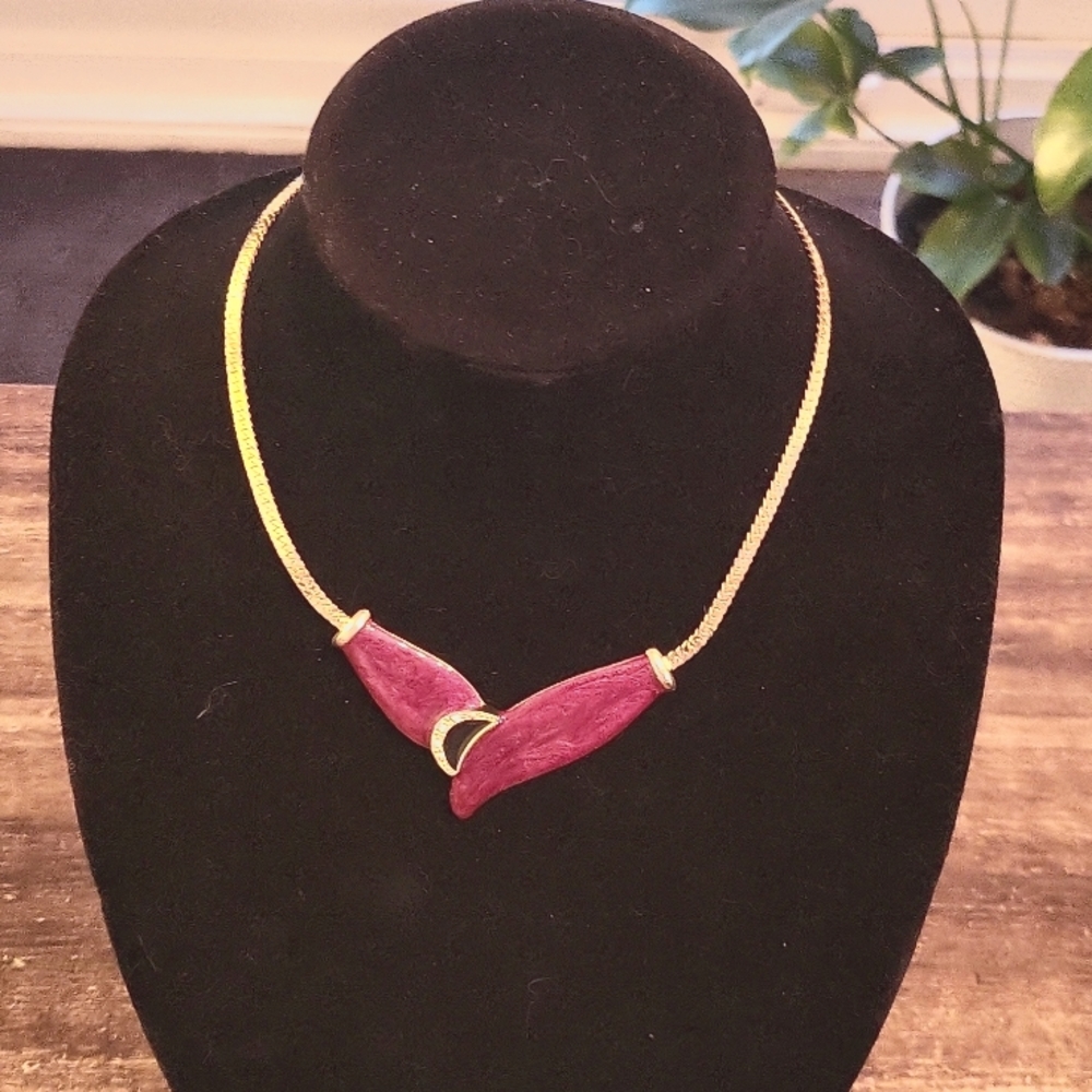 Vintage Red V Necklace